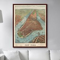 картина: antique map of new york city, 1879г. в Москве