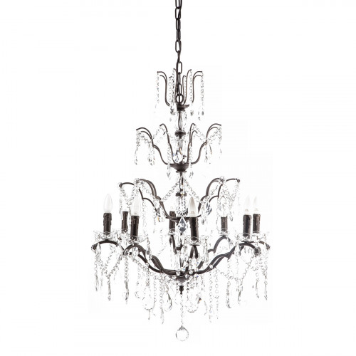 люстра maria theresa grande 8 lamps чёрная, прозрачная в Москве