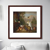 картина: a cockatoo, a parrot, a jay and other birds, 1715г. в Москве