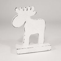 украшение новогоднее на подставке олень белый white reindeer, 15х11х5 см в Москве