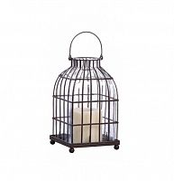 подсвечник-фонарь металлический клетка bird in cage ii, 22 см в Москве