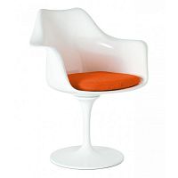 кресло tulip armchair бело-оранжевое шерсть в Москве