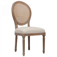 стул vintage french round cane back кремовый лён в Москве