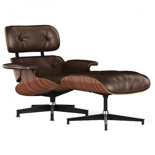 кресло lounge chair & ottoman коричневое в Москве