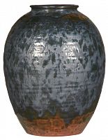 ваза керамическая объемная 32 см antiqued черная с рисунком в Москве
