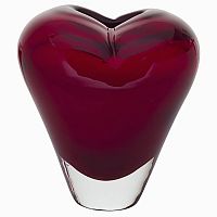 ваза стеклянная (красная) heart 12*9*13 в Москве