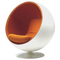 кресло eero ball chair бело-оранжевое в Москве