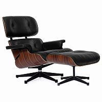 кресло eames style lounge chair & ottoman черное в Москве