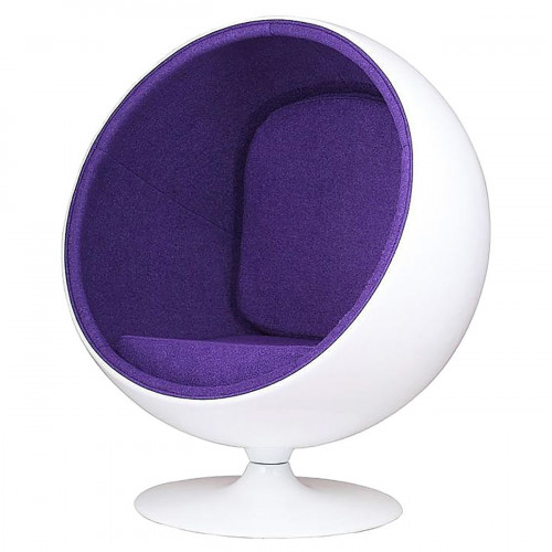 кресло eero ball chair бело-фиолетовое в Москве