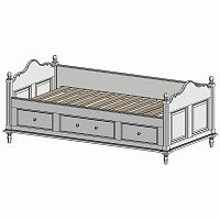 кровать-кушетка 90х190 с ящиками белая нордик в Москве