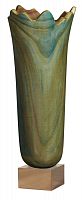 ваза деревянная с фигурным краем 70 см antica зеленая на светлом основании в Москве