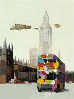 картина маслом лондонский автобус в Москве