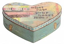 металлическая декоративная коробка (шкатулка) в виде сердца heart в Москве
