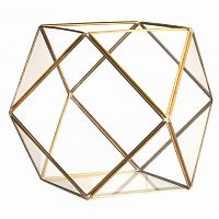 флорариум стеклянный с золотом в винтажном стиле crystal shape в Москве