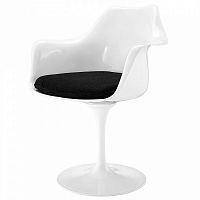 стул eero saarinen style tulip armchair черная подушка в Москве