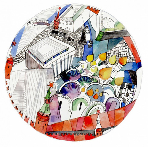 тарелка сувенирная кремль в Москве
