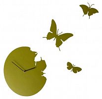 часы настенные горчичные бабочки butterfly в Москве