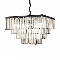 люстра odeon square черное основание, прозрачное стекло в Москве