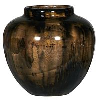 ваза деревянная объемная с широким горлышком 28х26 см tayra черно-бежевая в Москве