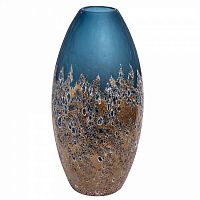 ваза овальная стеклянная голубая с золотом в Москве