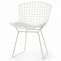 стул bertoia side кожаный standart белый в Москве