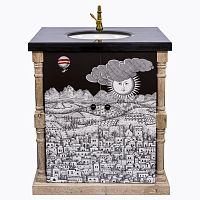 Тумба с раковиной Старый город Нуар Fornasetti