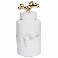 ваза керамическая c крышкой бело-серая 15*30см в Москве