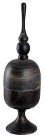 ваза деревянная с крышкой и фигурным навершием finial черная в Москве