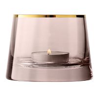 подсвечник стеклянный коричневый с золотым ободком для чайной свечи light, 6,6 см в Москве