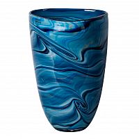 ваза для цветов стеклянная синяя d18,5x29 см в Москве