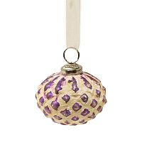 шар новогодний фиолетовый со снежным декором snow ball, 8х7х7 см в Москве
