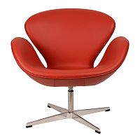 кресло arne jacobsen style swan chair красное в Москве