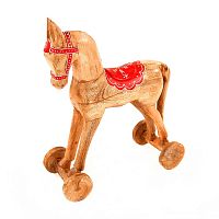 украшение новогоднее лошадка на колесах christmas horse, 40х30х13 см в Москве